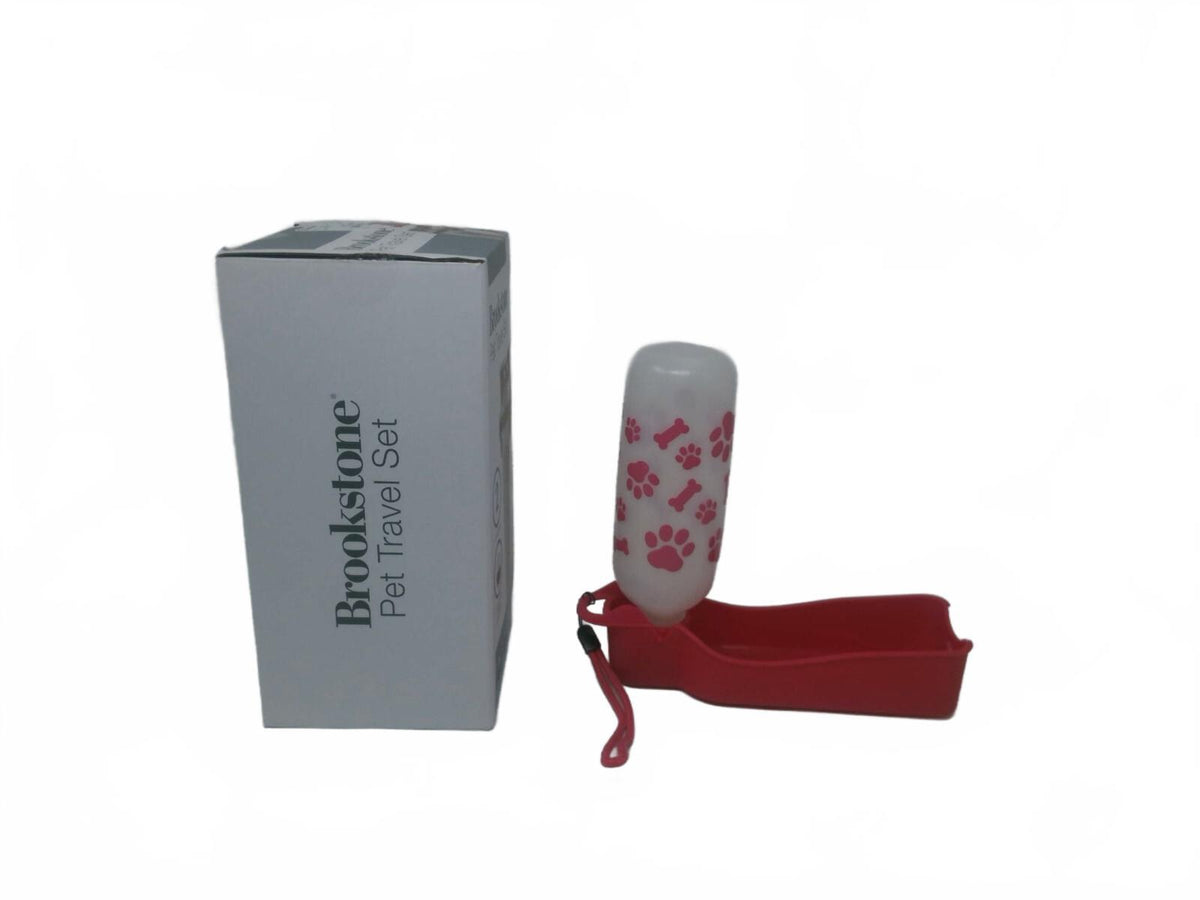 Pet Travel Set- Dual Chamber Food and Water Bottle. 2 sets of pet Shoes M/L