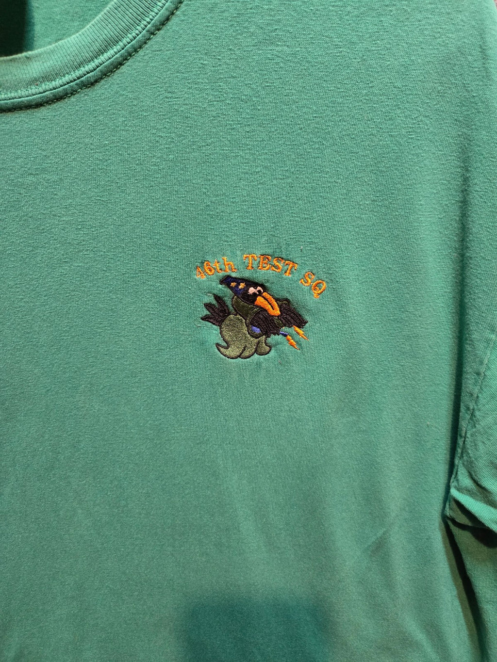 US Air Force 46th Test Squadron Kelly Green Graphic T-Shirt USAF 46 TS Crow Logo
