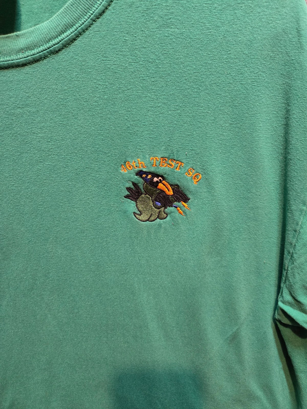 US Air Force 46th Test Squadron Kelly Green Graphic T-Shirt USAF 46 TS Crow Logo