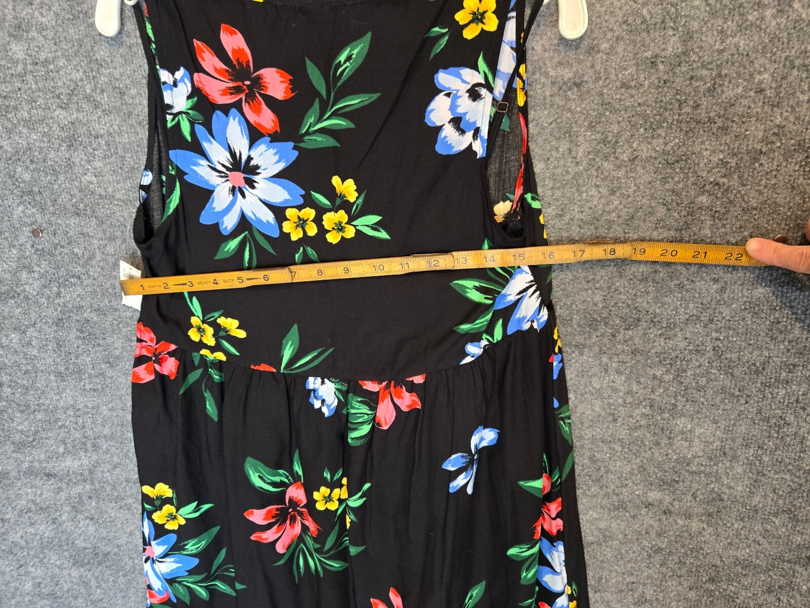 "Old Navy Women's Black Tropical Floral Sleeveless Lace-Up Shift Sundress Size S