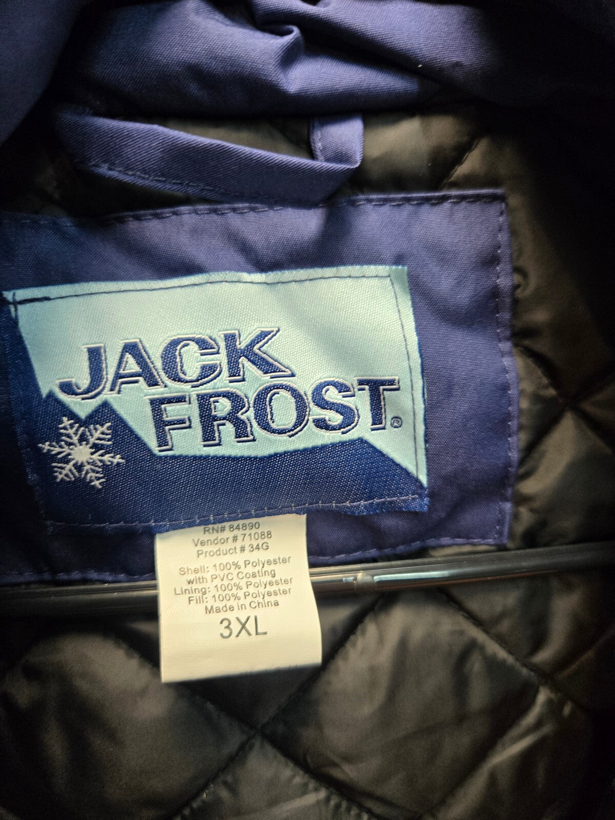 Jack Frost Men's 3XL Navy Blue Winter Jacket with Hood