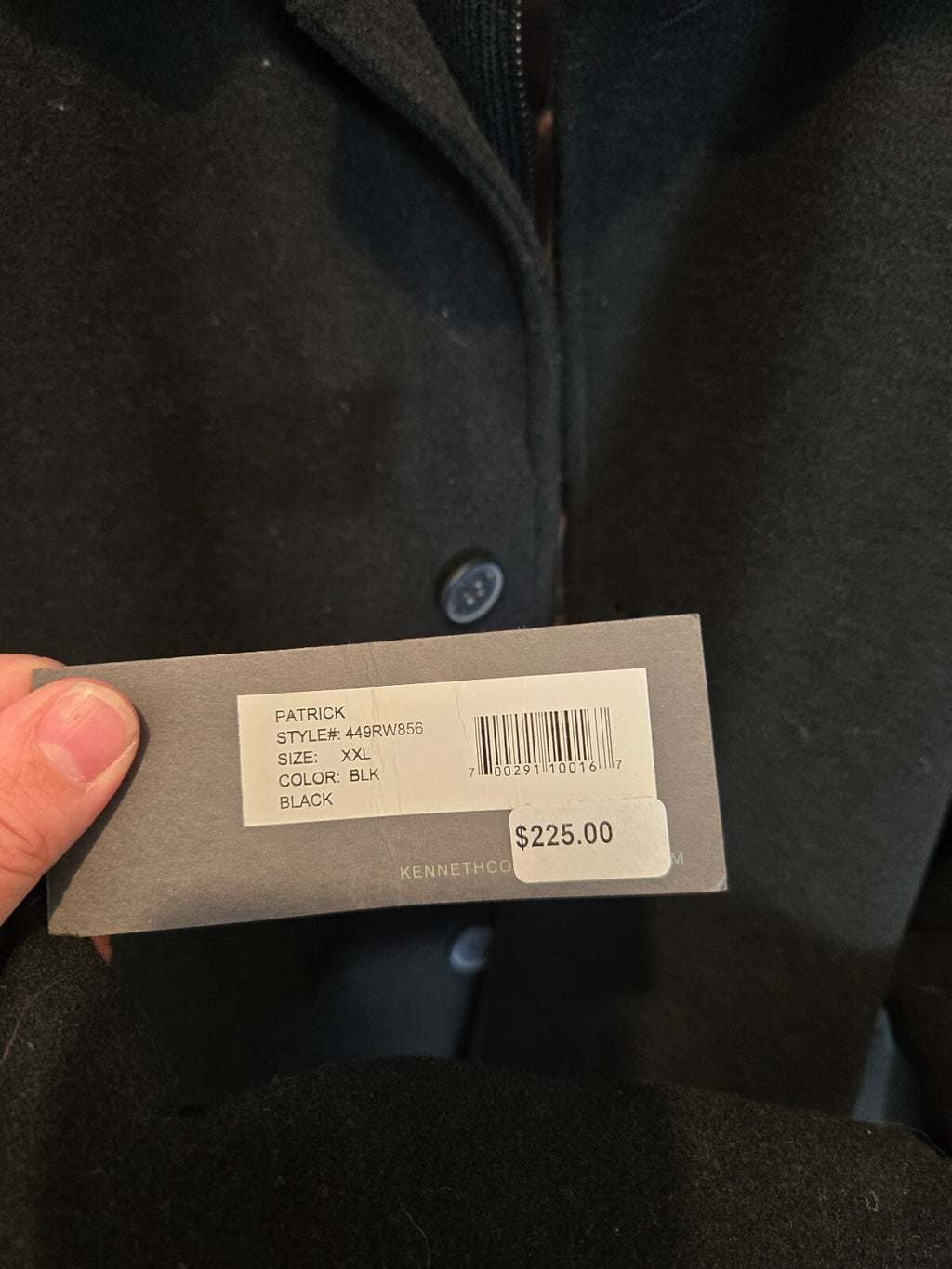 Kenneth Cole New York Mens Wool Blend Car Coat Zip Bib Jacket Black NWT XXL