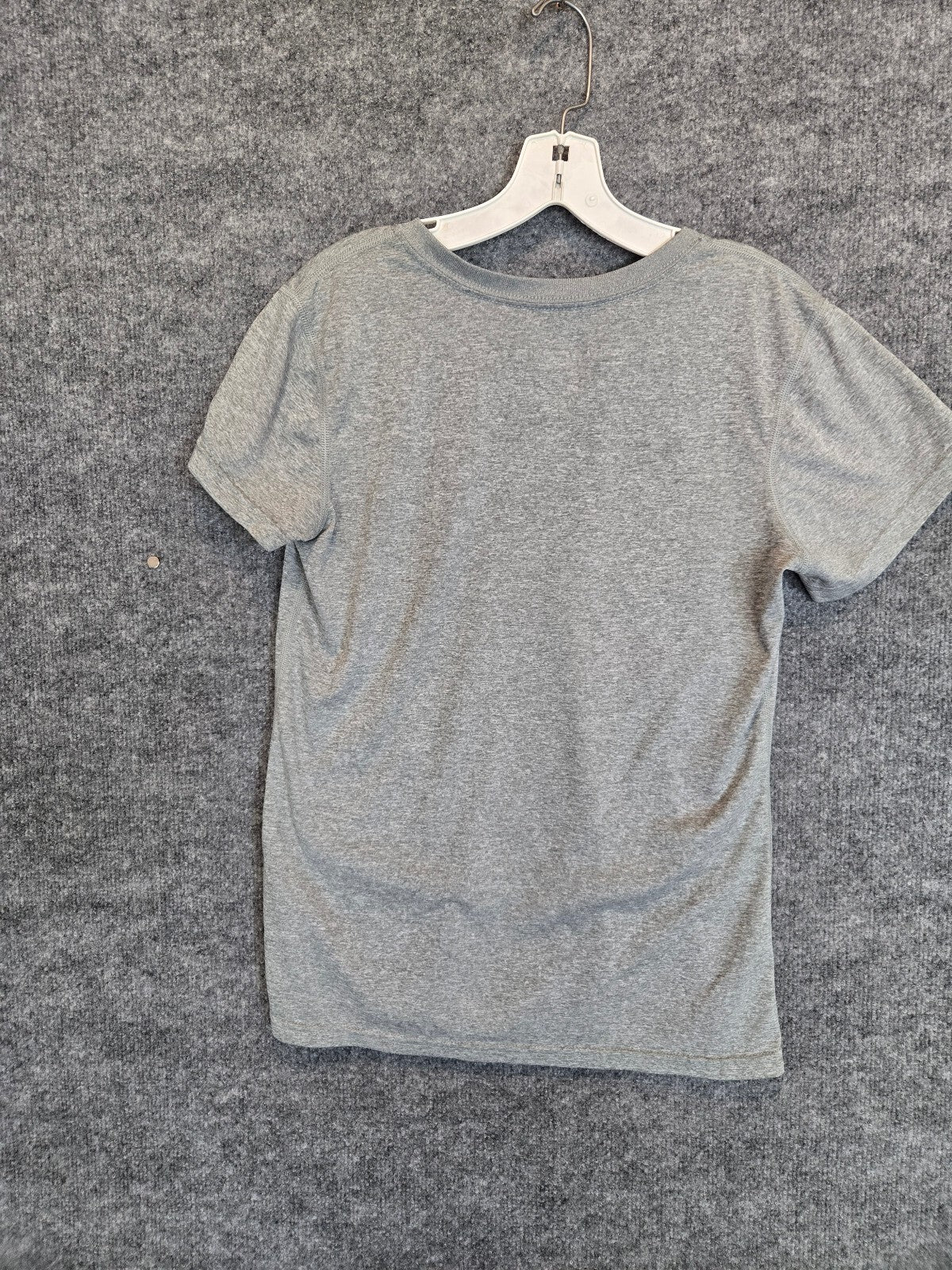 Nike Women's Dri-FIT V-Neck Short Sleeve Training Shirt Heather Gray Size Med