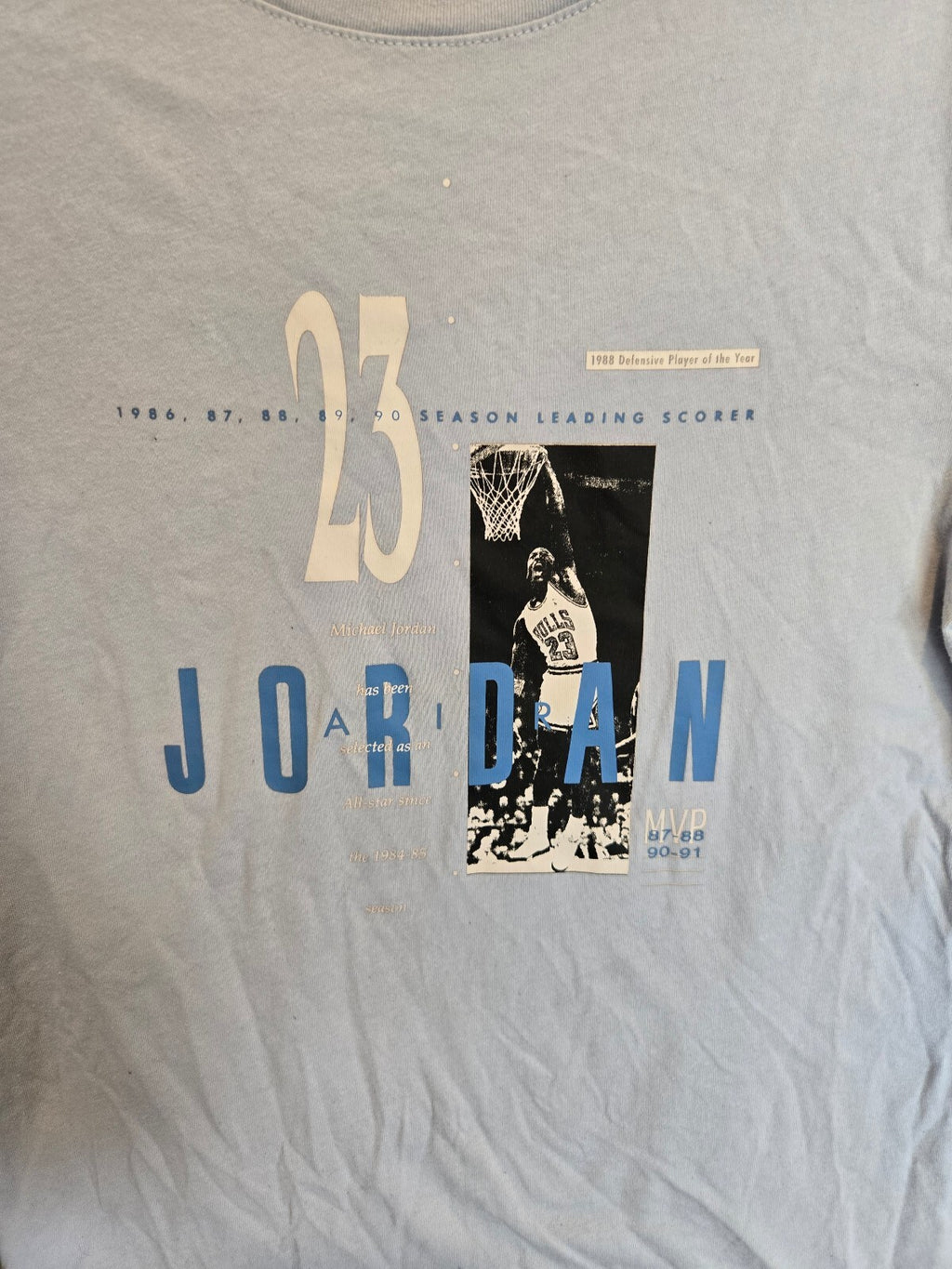 Nike Jordan Boys Youth Large 23 Graphic T-Shirt Light Powder Blue Short Sleeve