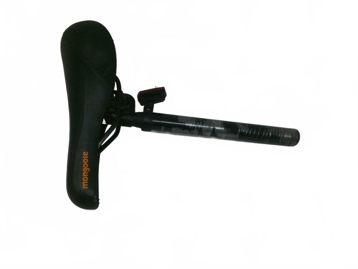 Mongoose Black and Orange Bicycle Saddle Seat With Post and Reflector