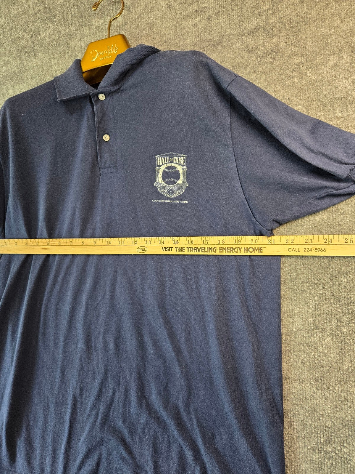 Vintage Hall of Fame Cooperstown New York Navy Polo Shirt