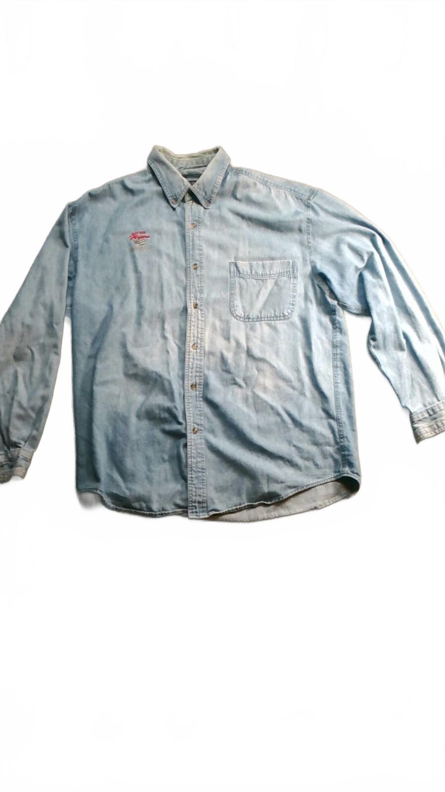 Vintage Hollaway University Of Dayton Flyers Denim Button Up Shirt Large