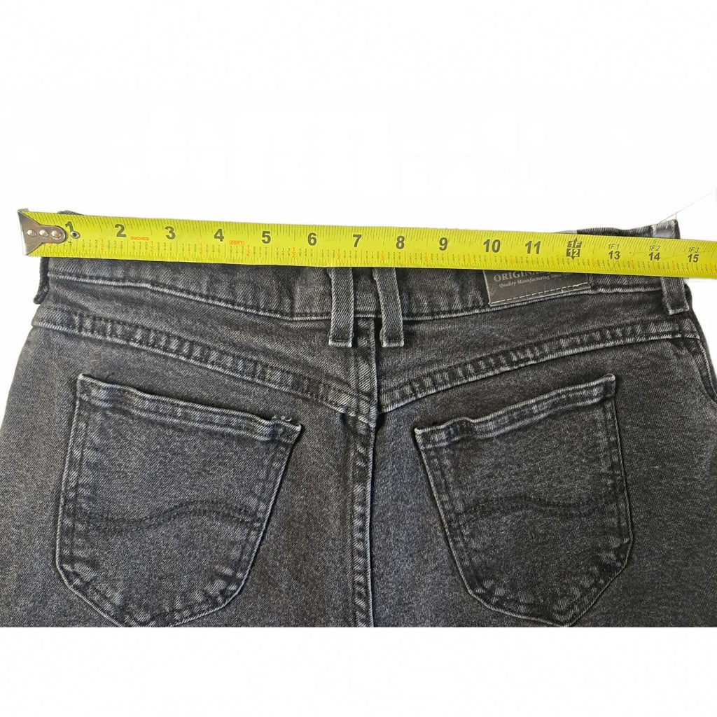 Lee Women's Relaxed Straight Leg Dark Wash Black Denim Jeans - Size Measured, VG
