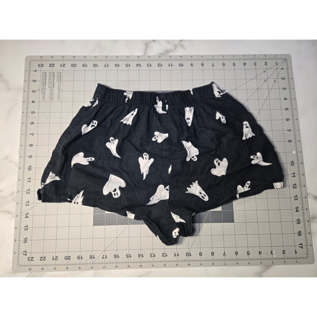 Hyde and Eek Sleep Shorts Xs womens black With White Ghosts