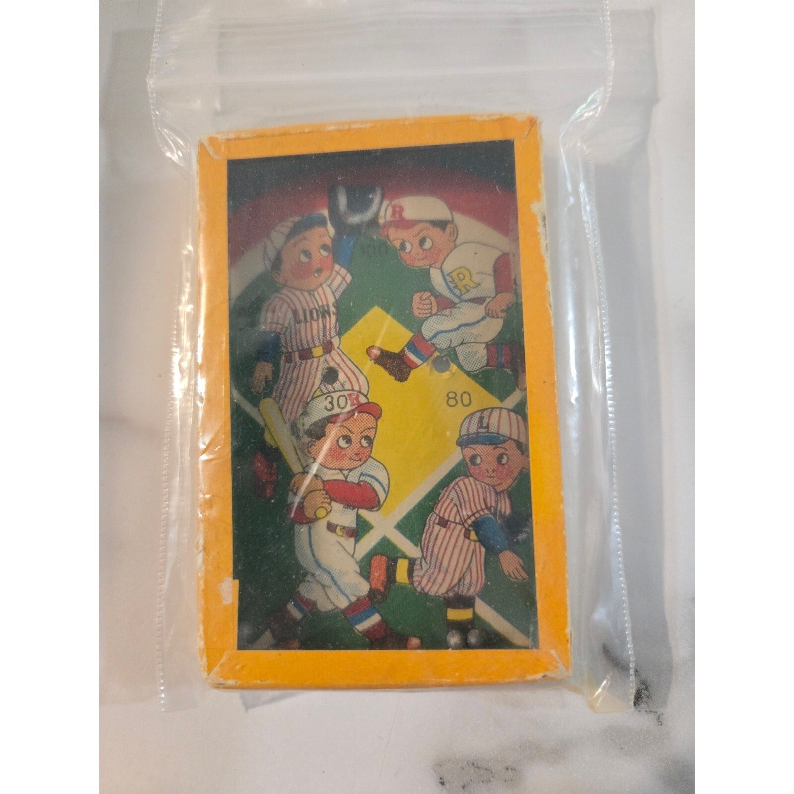 Vintage 1950s Japanese Baseball Menko Pocket Pinball Card Game Showa Era