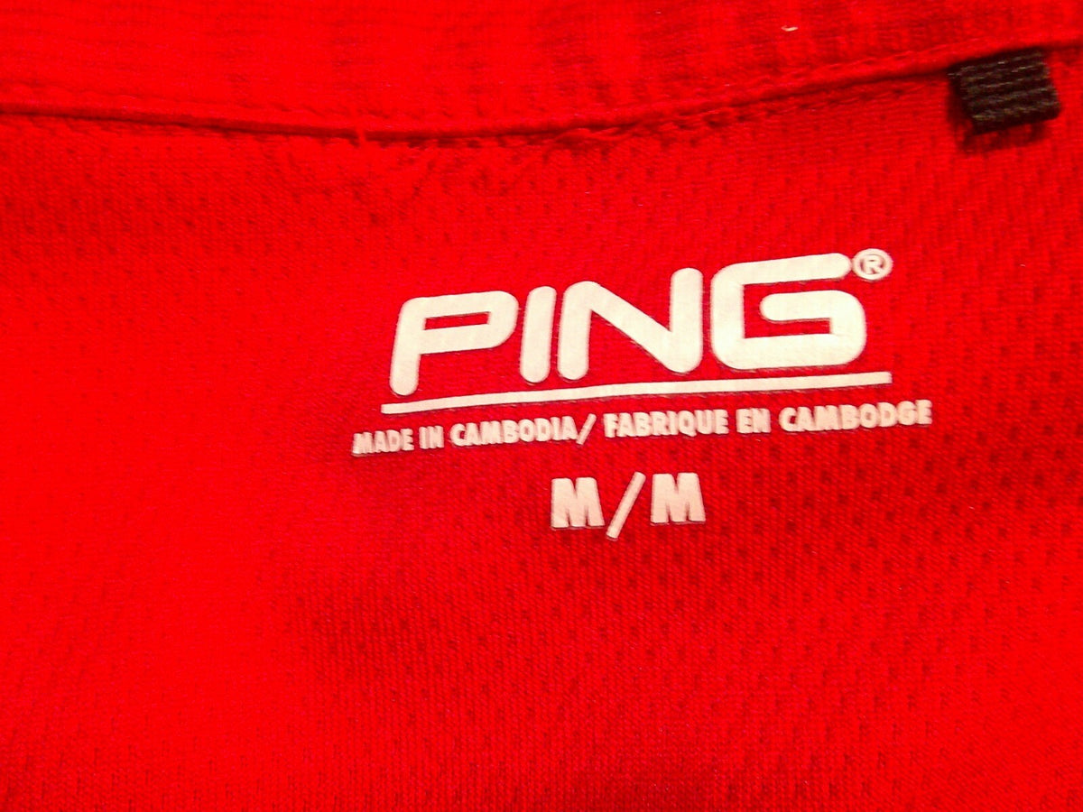 PING Men's Red Long Sleeve SensorCool Performance Shirt Medium