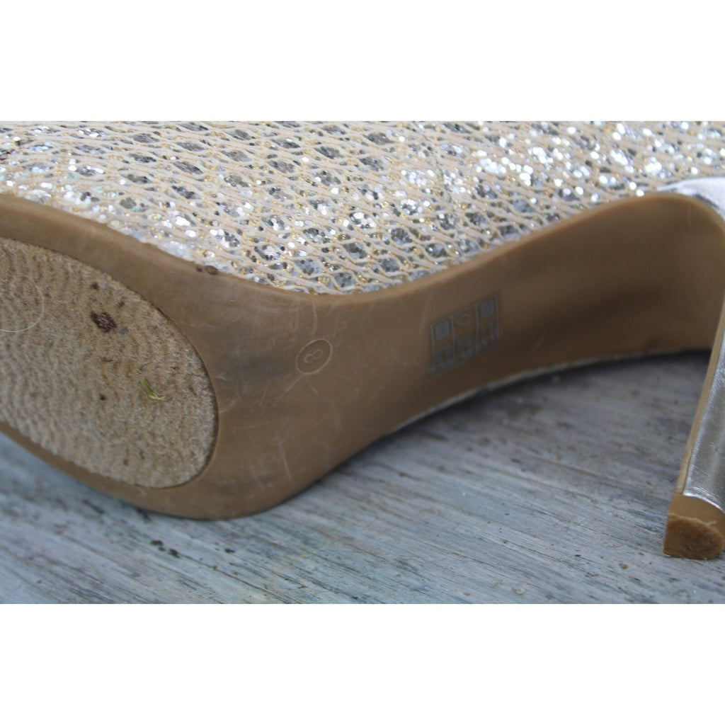 Audrey Brooke Quillan Cream Peep Toe Pumps Heels Size 8.5