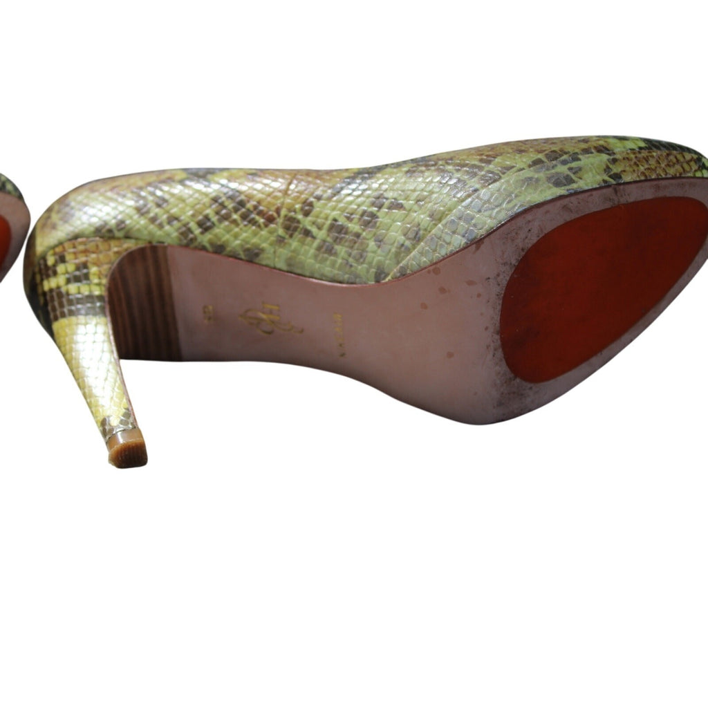 Cole Haan Nike Air Women's Green Snakeskin Heels - Size 8.5, Very Good Condition