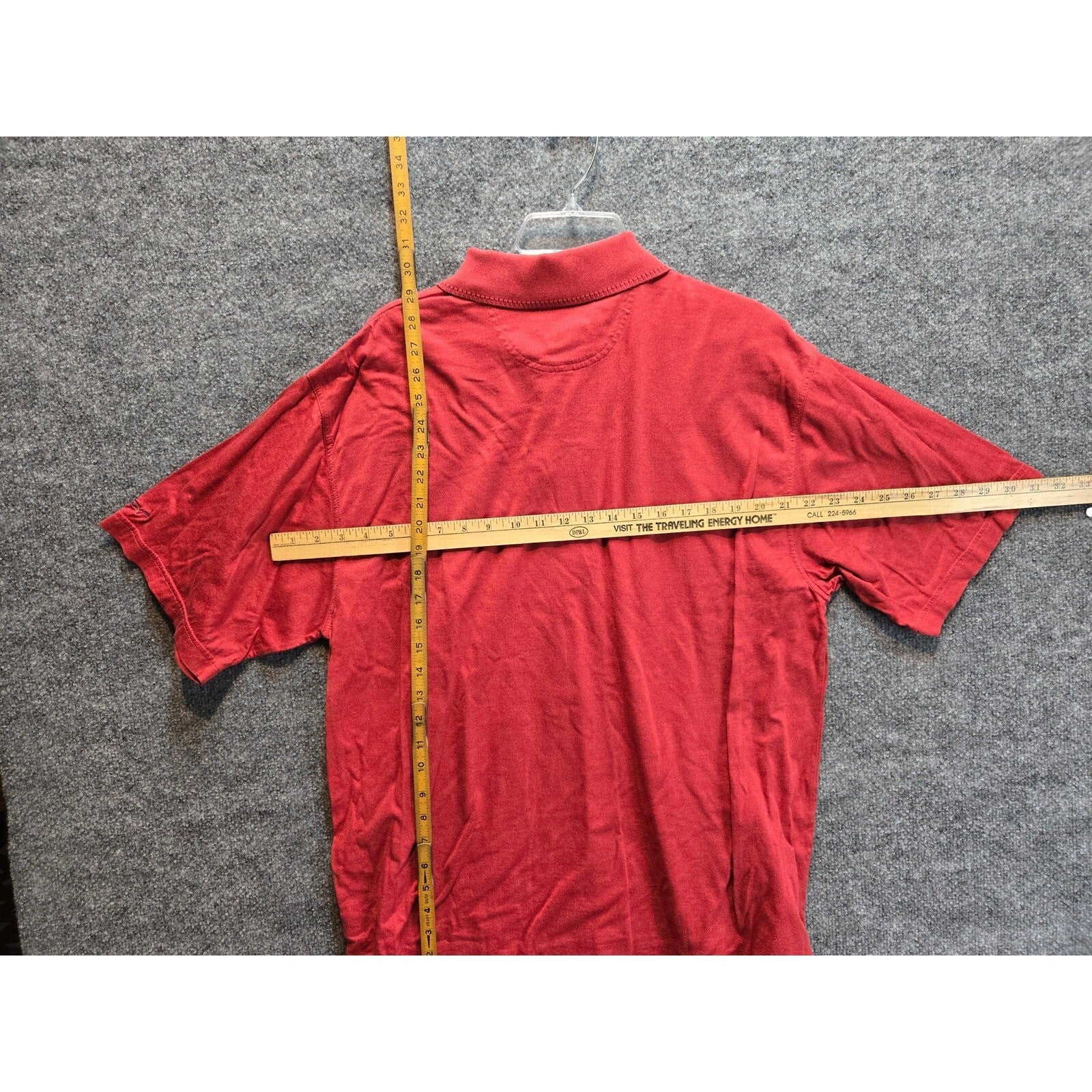 Greg Norman Shark Logo Red Geometric Pattern Mercerized Cotton Polo Shirt Men's