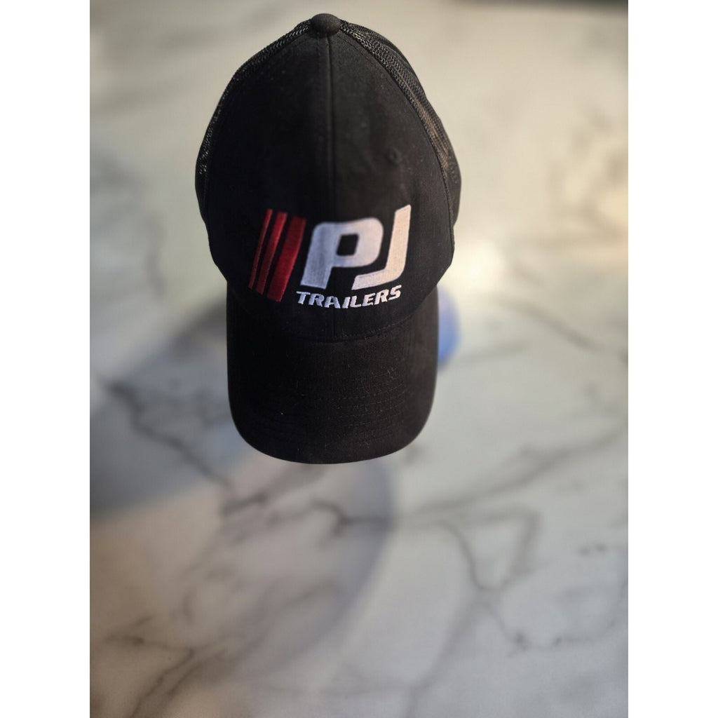 Richardson Men's Trucker Hat Cap PJ Trailers Logo Adjustable Snapback Black