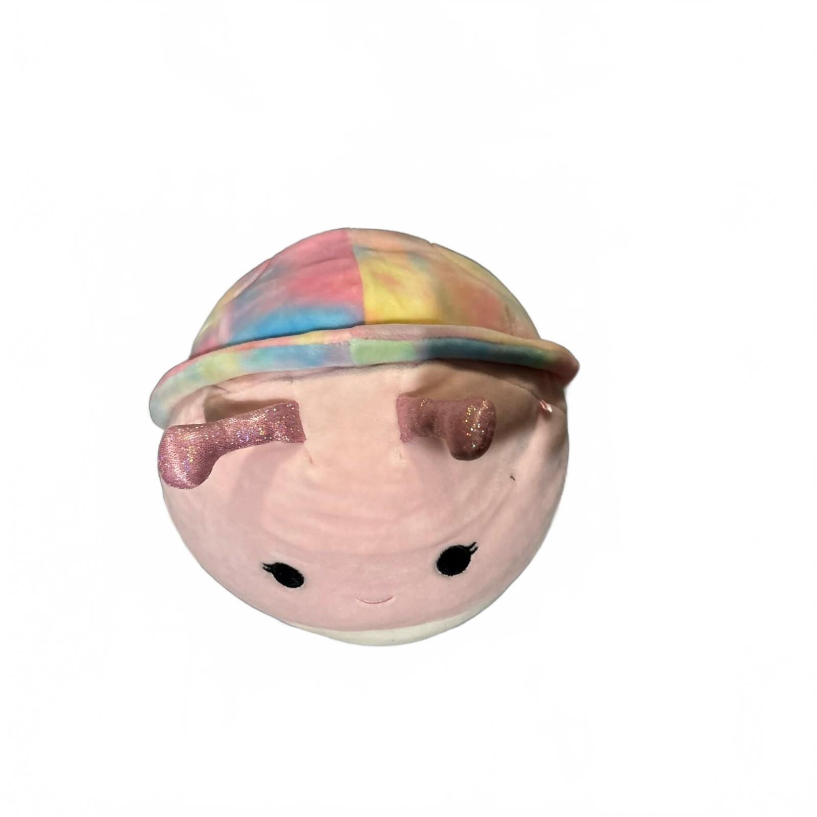 Original Squishmallows Plush Toy - Pink Snail with Rainbow Shell