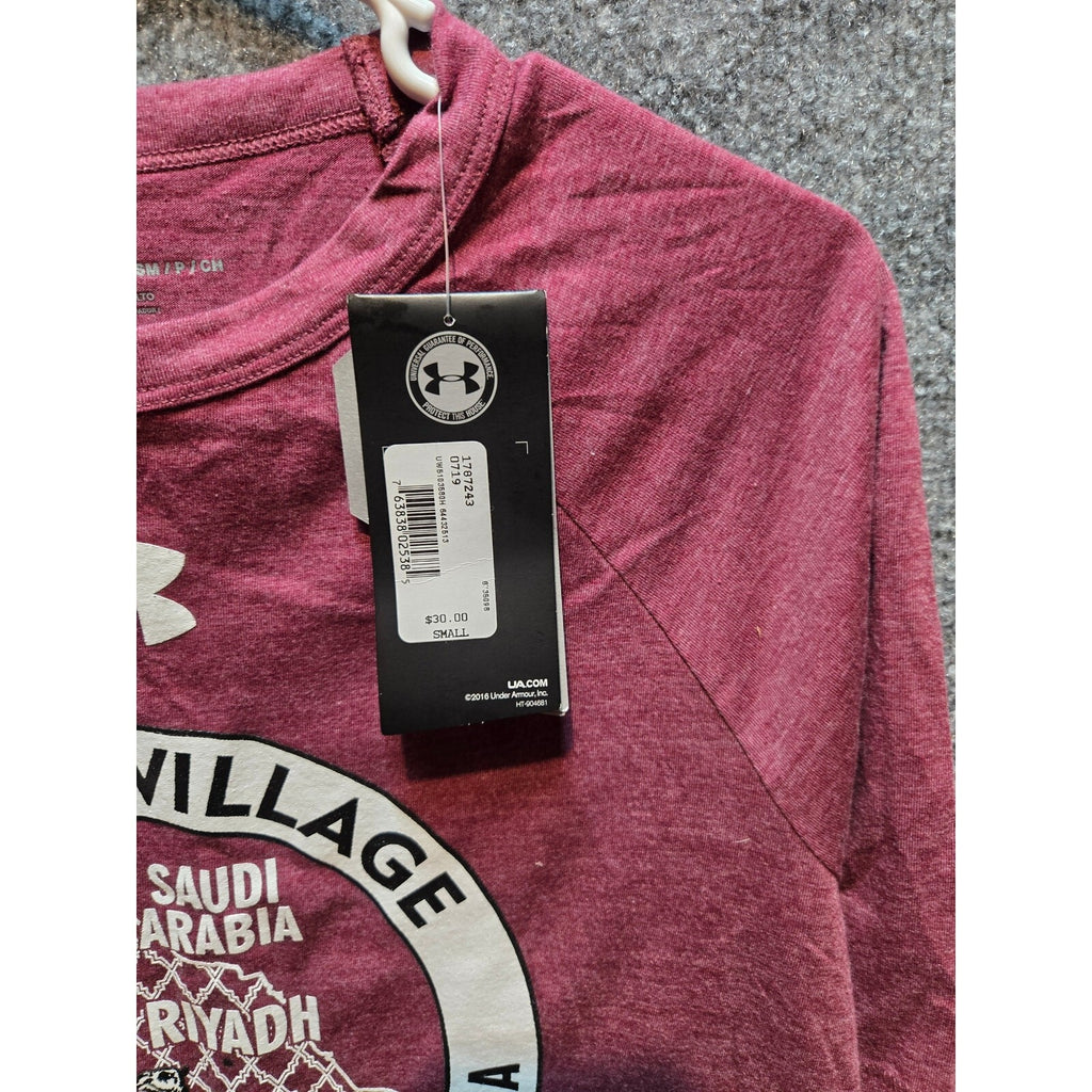 NWT Under Armour Eskan Village Riyadh Saudi Arabia Graphic T-Shirt Maroon Mens S