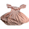 Pink Swiss Dot Off-Shoulder Smocked Girls' Dress Size Large US 12/14