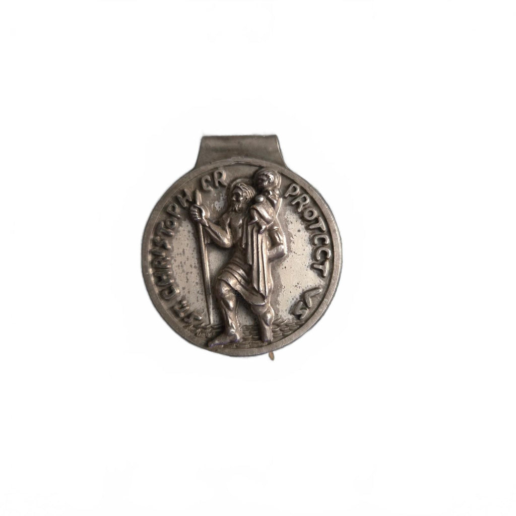 Creed Antique Silver Saint Christopher Religious Money Clip 44mm