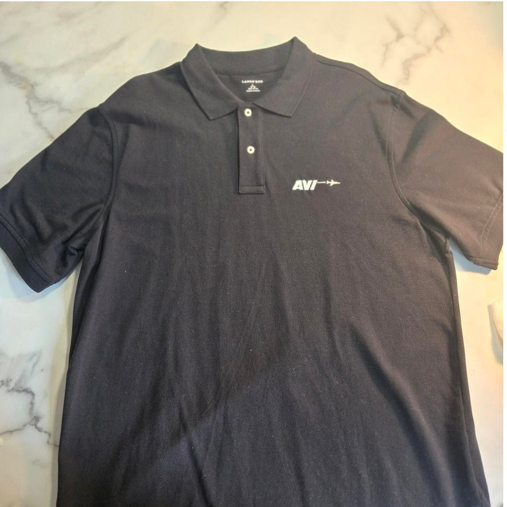 Black long sleeve polo shirt