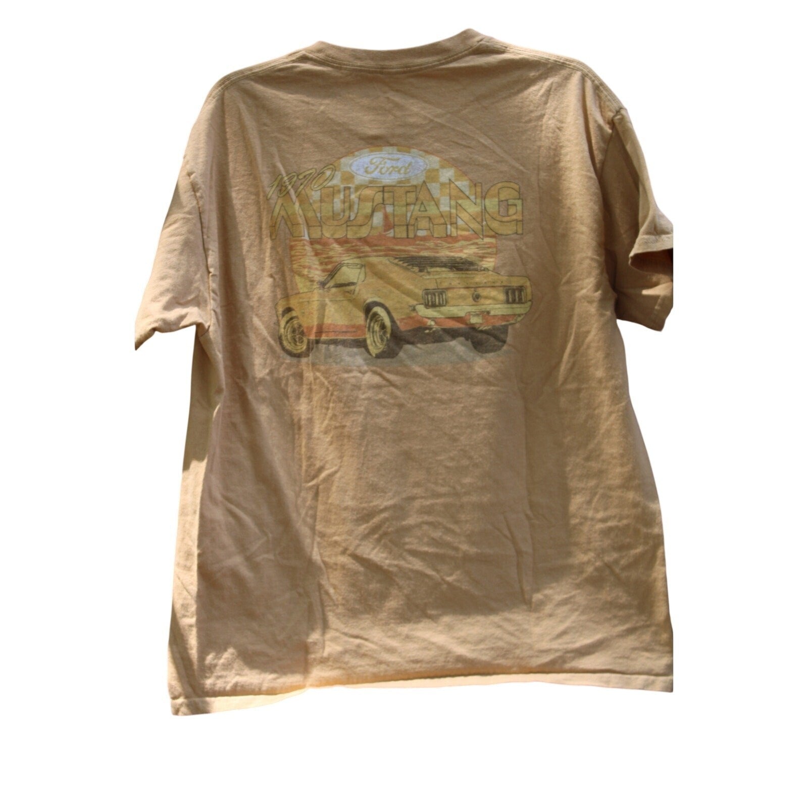 Ford Official Licensed 1970 Mustang American Muscle Gold T-Shirt, Size Large