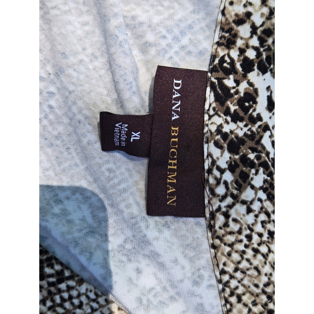 Dana Buchman XL Vintage-Style Snakeskin Print Dress - Multi Color, Good Cond.