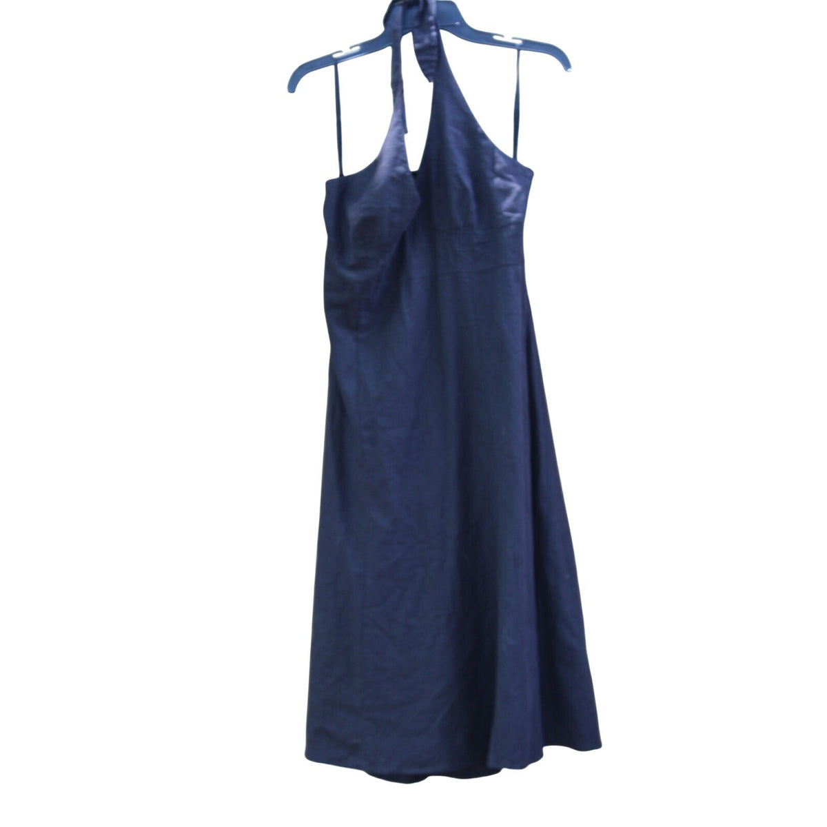 H&M Black Linen-Blend Halterneck Flared Dress, Size US 12