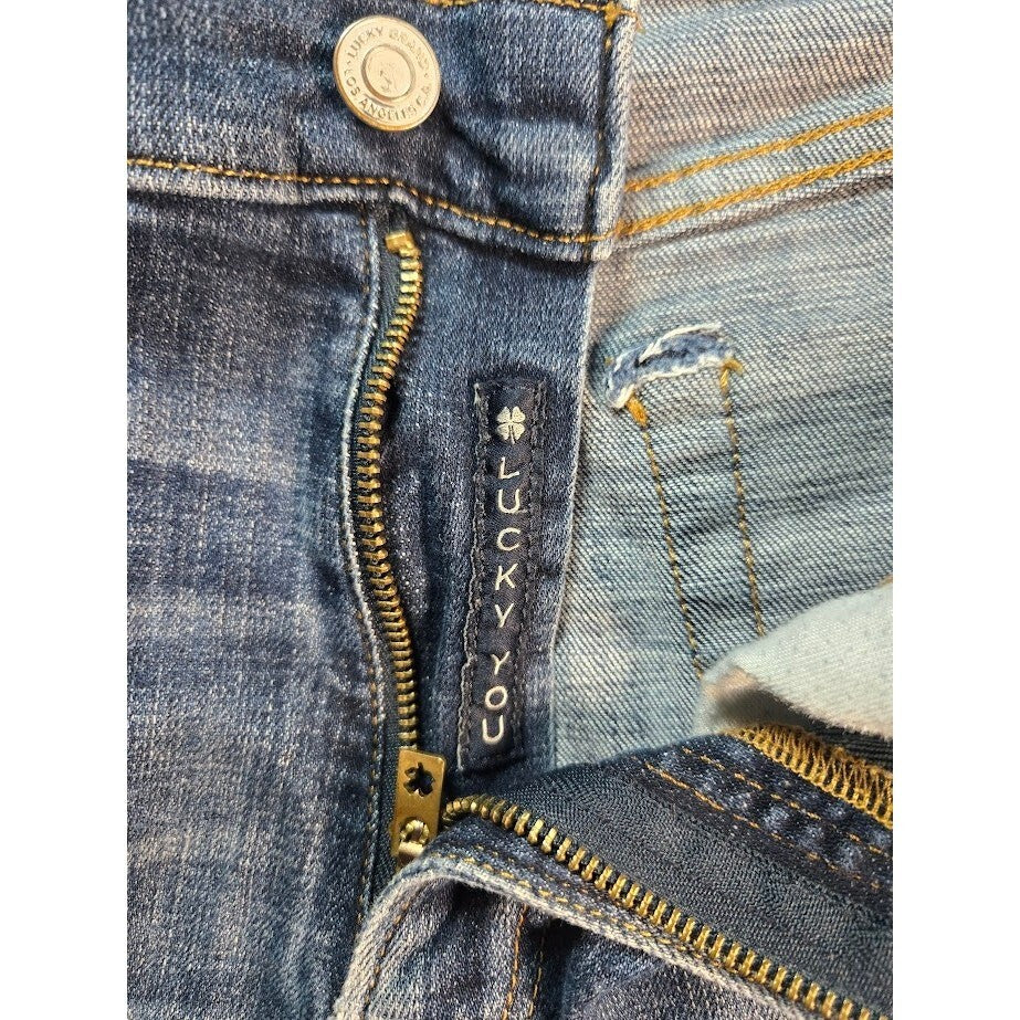 Lucky Brand 121 Slim Straight Jeans Mens Blue Denim 32/34 with Defects