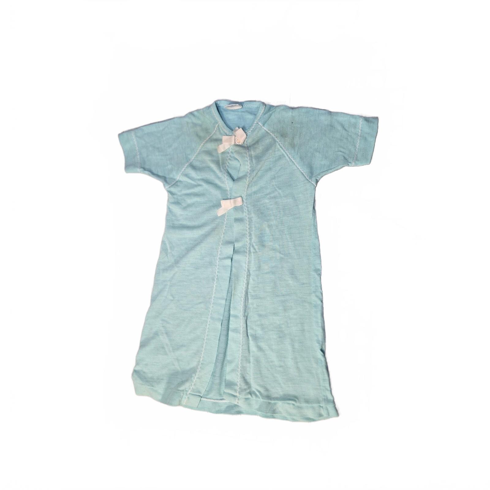 Vintage 1970's Stork Craft Baby Blue Kimono Tie Top. Defects See pictures