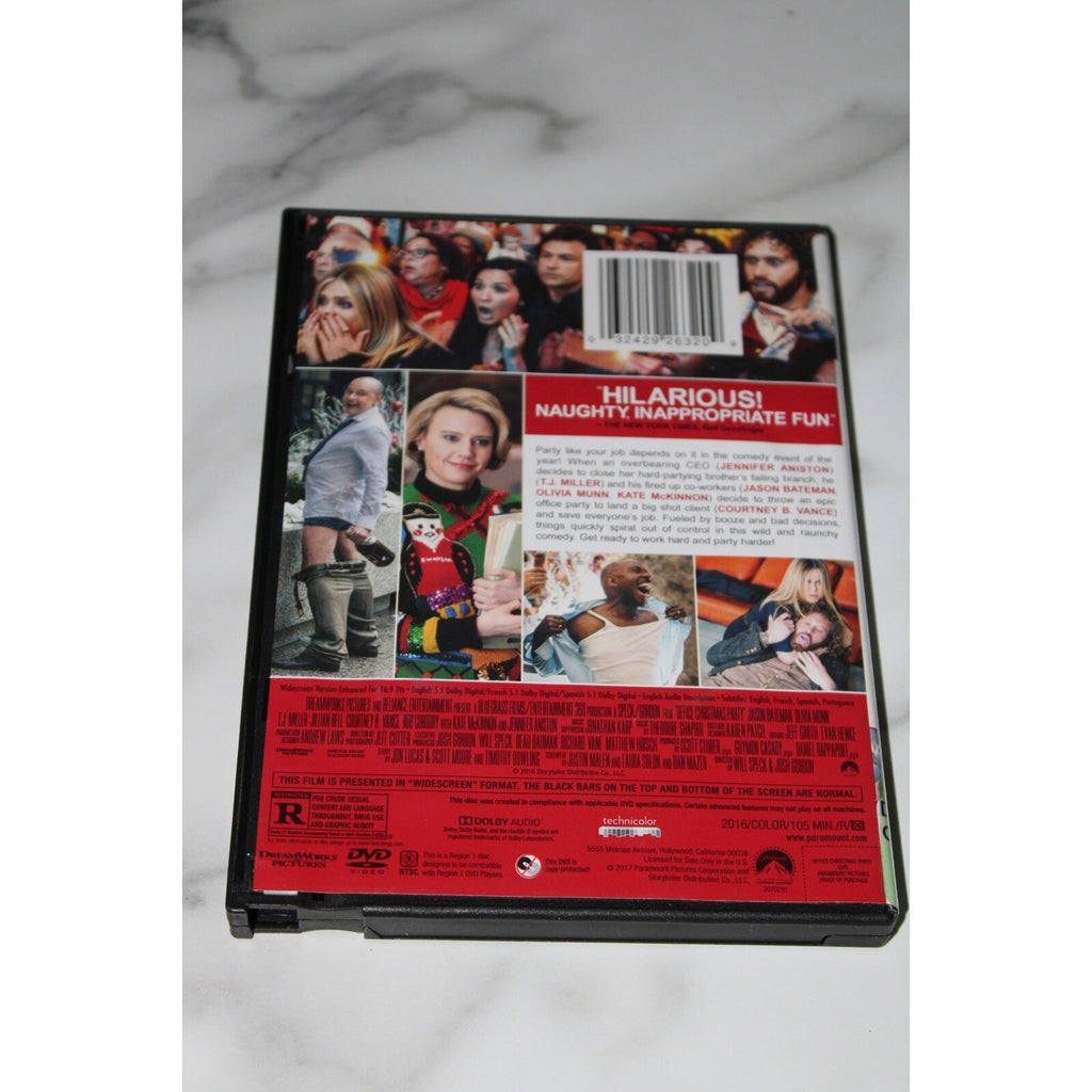 Office Christmas Party DVD 2016 Jason Bateman Jennifer Aniston Comedy Movie