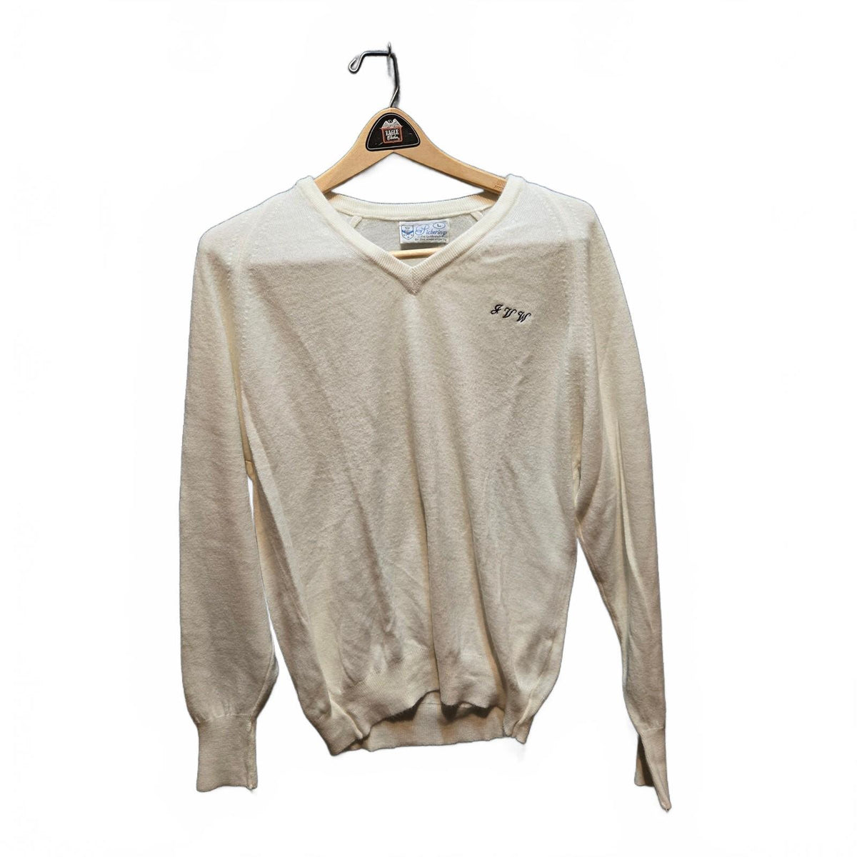 Vintage 70s 80s Pickering Active Sportswear by Kimberton Co Knit Sweater Cream L