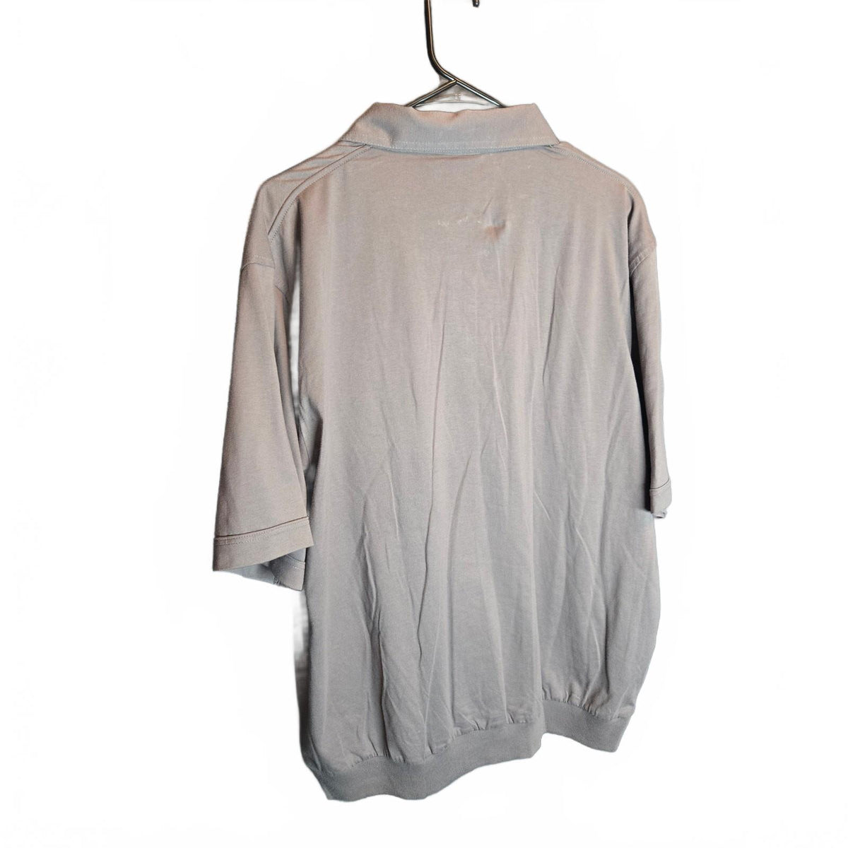 Vintage John Blair Men's Banded Bottom Polo Shirt- Size Xl- Gray Short Sleeve