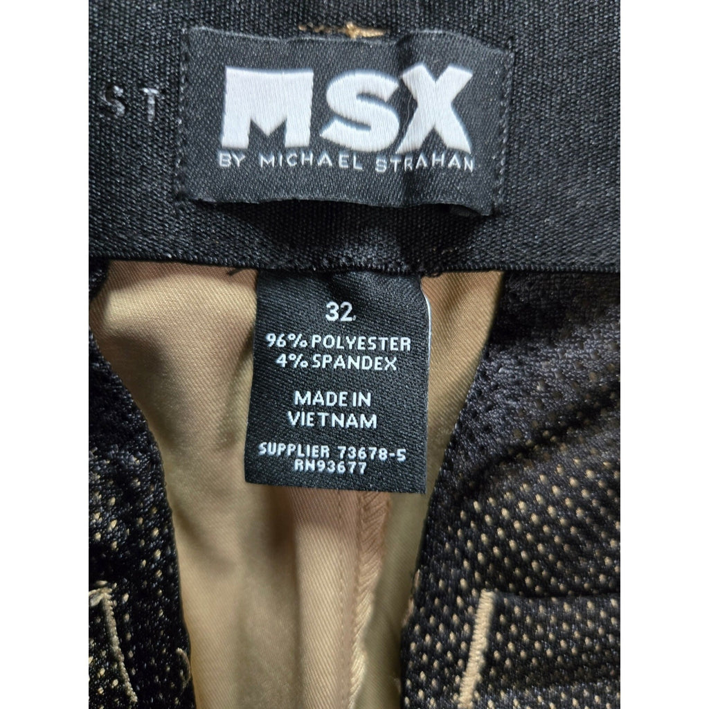 MSX by Michael Strahan Men's Khaki Polyester Spandex Shorts Size 32