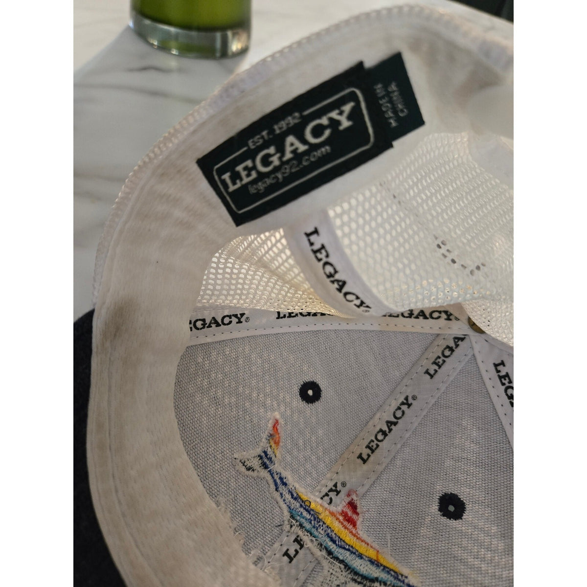 Local Crowns Higgins Lake Michigan Trucker Hat Snapback No Salt No Sharks Gray