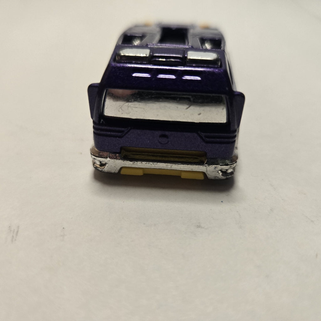 2009 Hot Wheels HW City Back Slider Purple Yellow Chrome Malaysia Loose Truck To