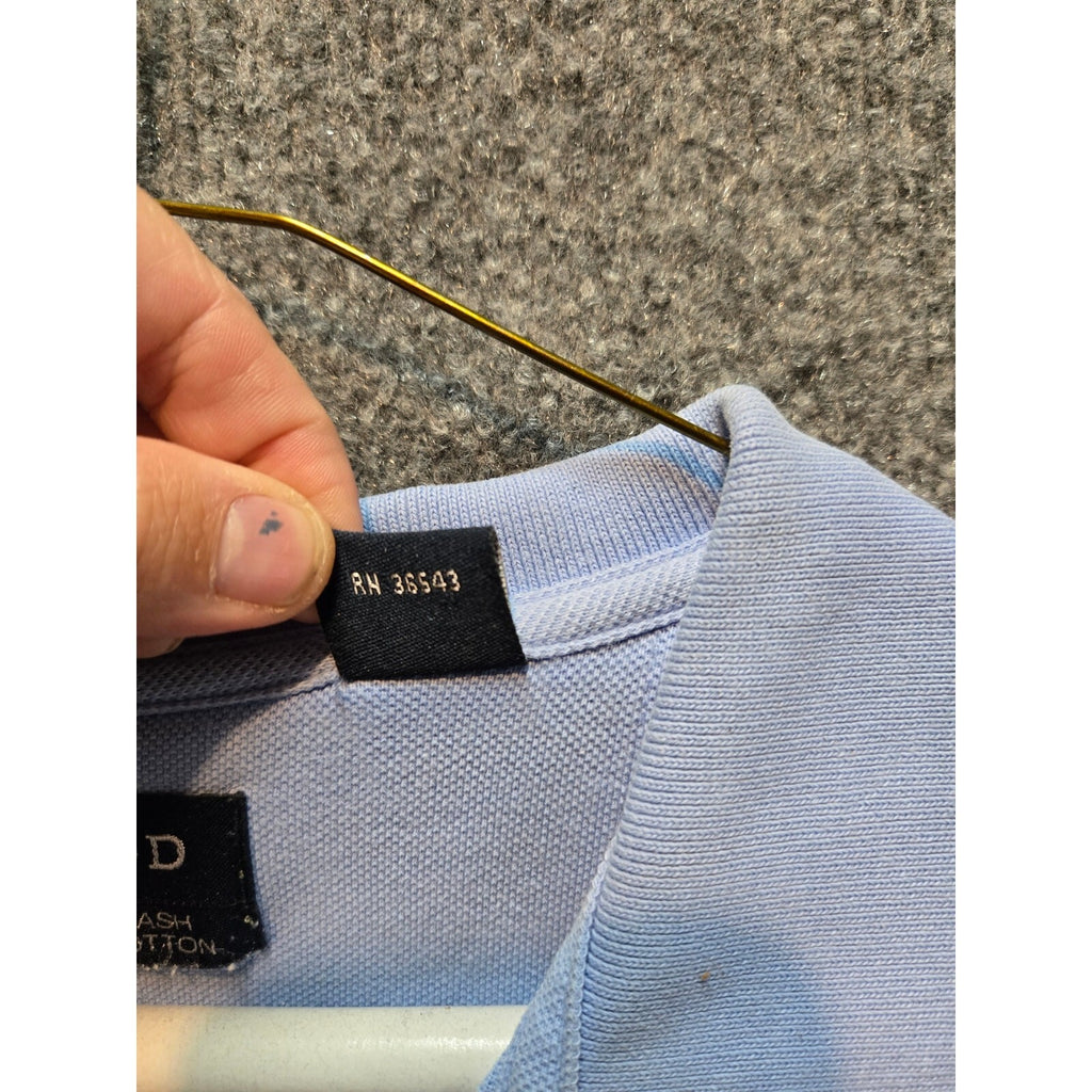 Izod Mens M Light Blue Silk Wash Short Sleeve Polo Solid Casual Sportswear