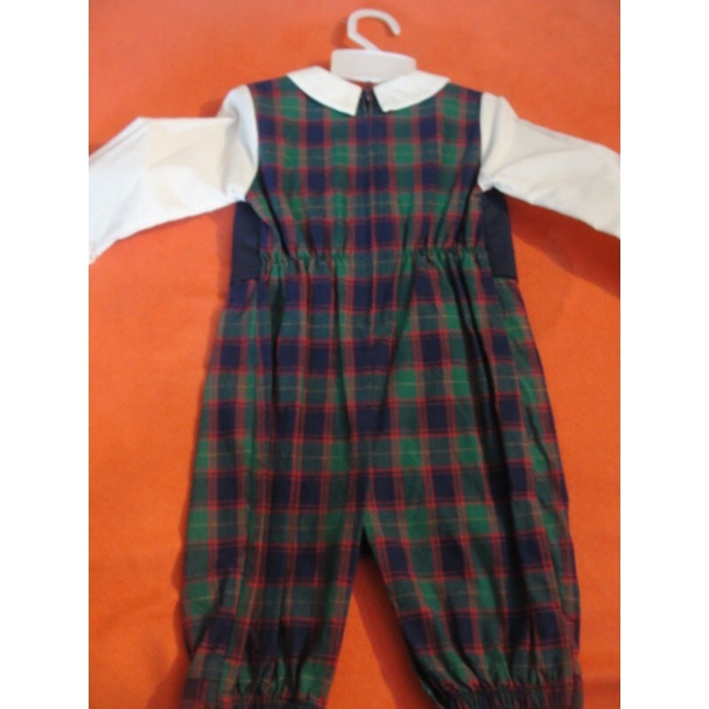 MIchael James Romper Boys 18 months checkered College outfit