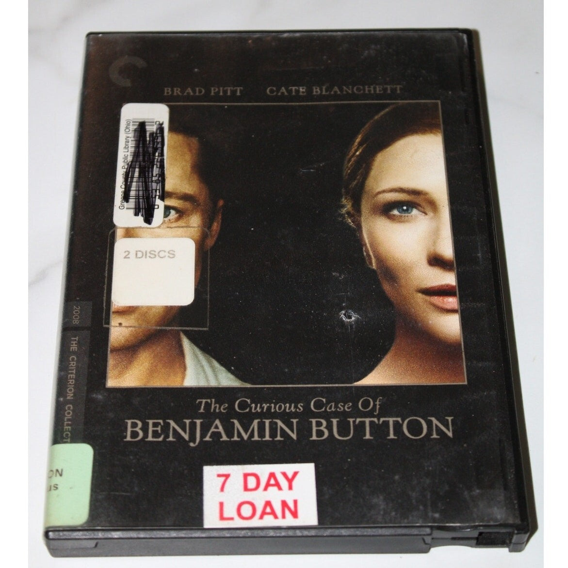 Curious Case of Benjamin Button DVD (2008) Brad Pitt Cate Blanchett ex library