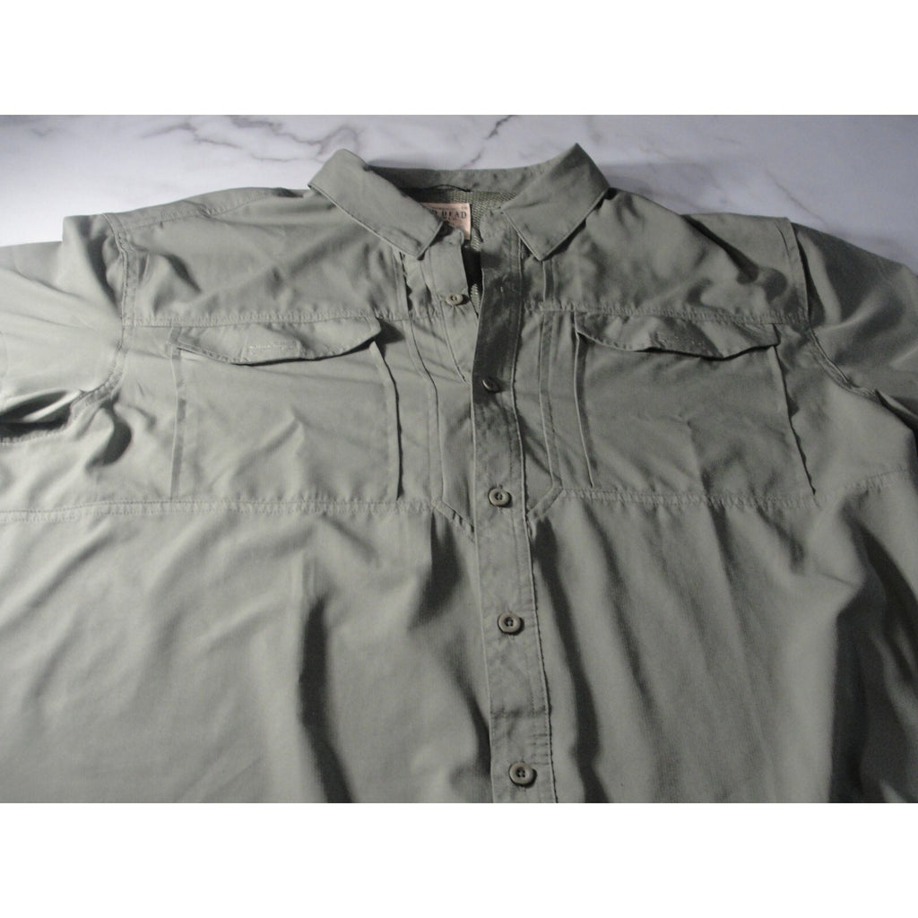 RedHead olive green button-down fishing shirt in size 2XLT