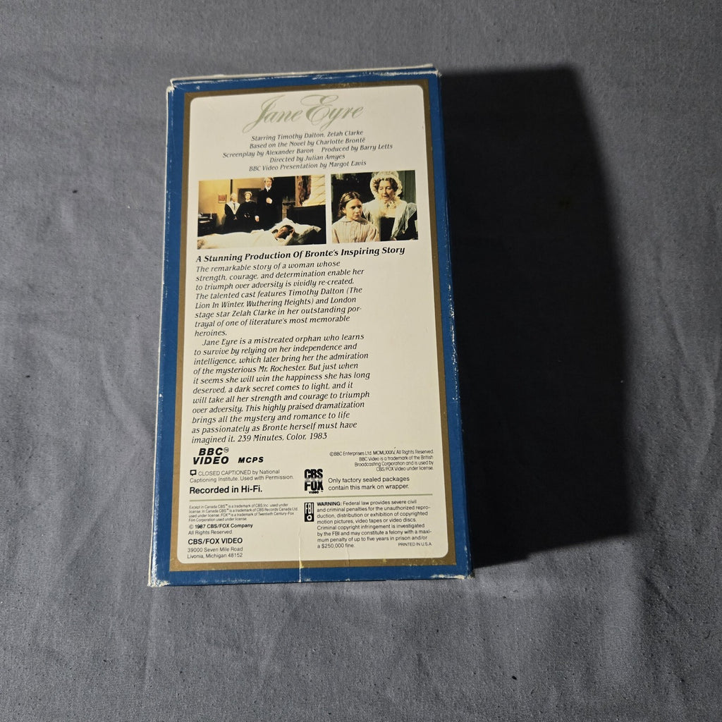 Jane Eyre (VHS, 1995, 2-Tape Set)