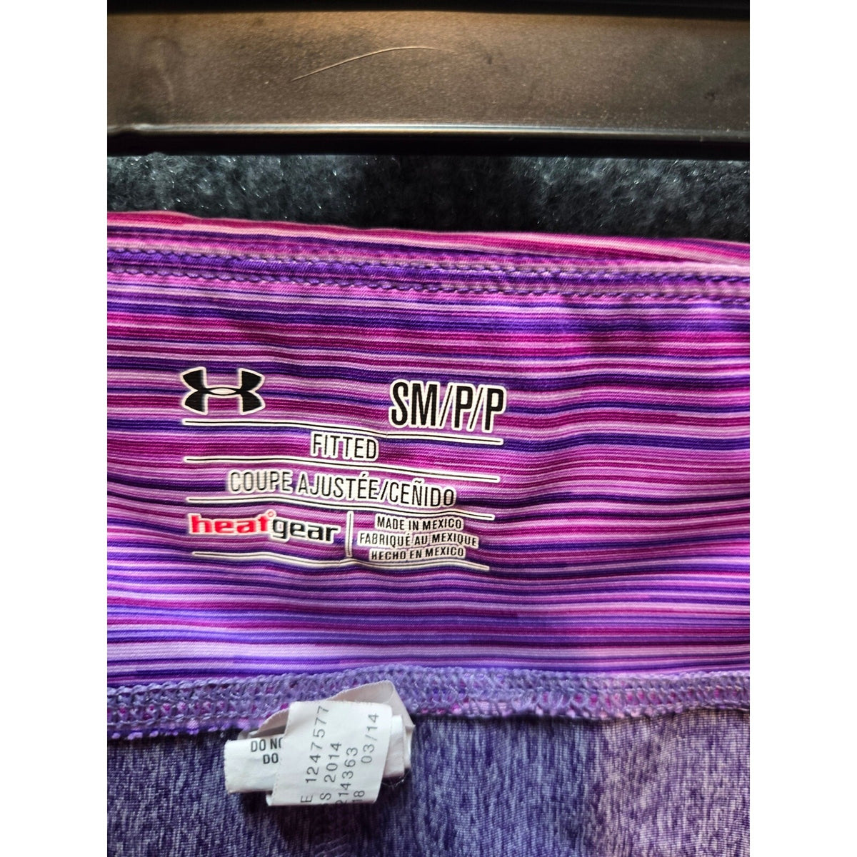 Purple under armour women's small Heat armour Legging shorts