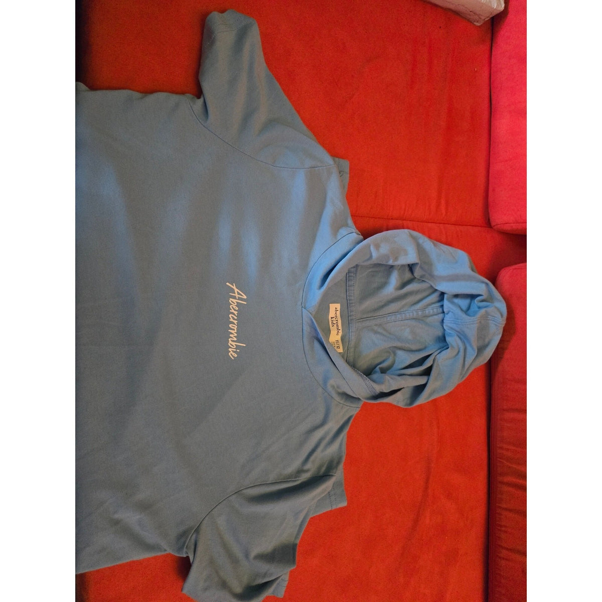 Abercrombie KIds Light Blue Hooded Tshirt Size 11/12