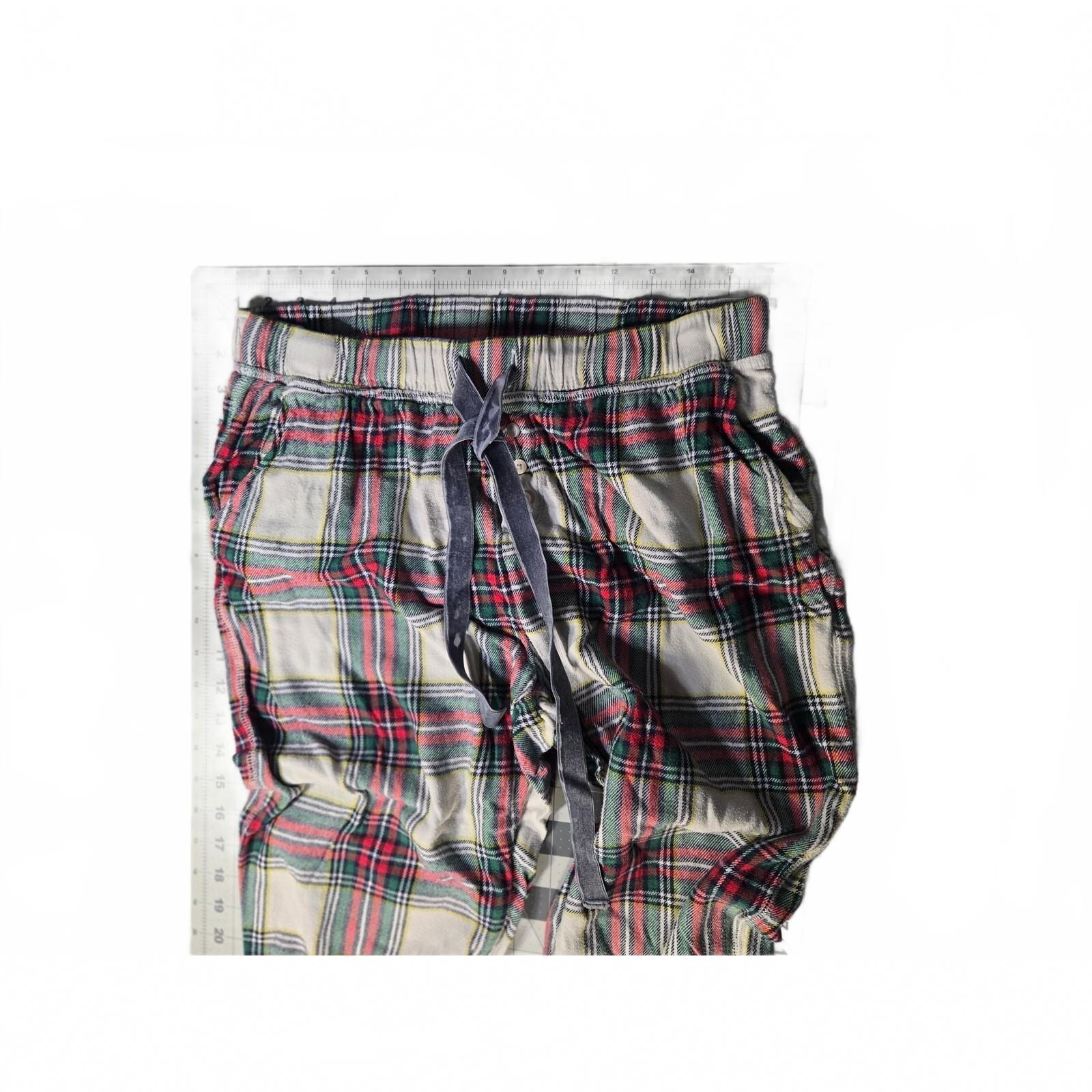 Aerie Plaid Flannel Pajama Pants Medium Long Holiday Velvet Ribbon Tie