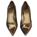 Nine West Metallic Bronze Snake-Embossed Pointed Toe Pumps 8.5