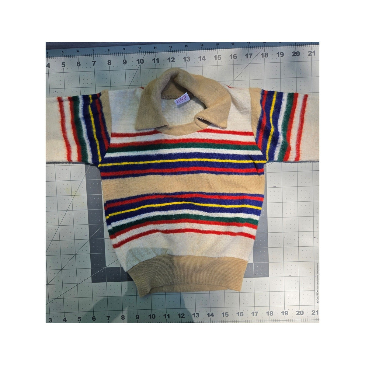 Vintage 80s Toddler Striped Polo Sweater Size 4T - Multi Primary Color Knit