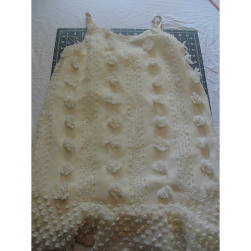 &merci Women Sheath Dress Ivory Chenille Texture Jewel Neck Mini Size small