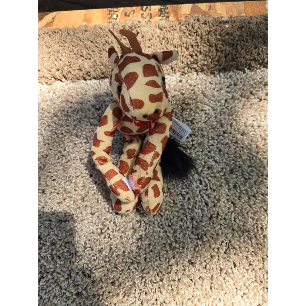 Oriental Trading Long Arm Hanging Giraffe Plush Hands Brown Spotted Toy