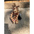 Oriental Trading Long Arm Hanging Giraffe Plush Hands Brown Spotted Toy