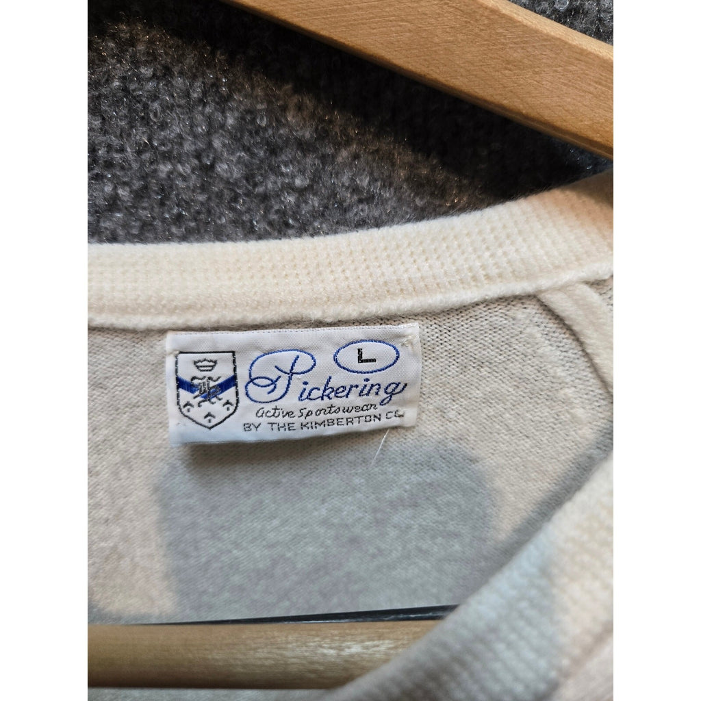 Vintage 70s 80s Pickering Active Sportswear by Kimberton Co Knit Sweater Cream L