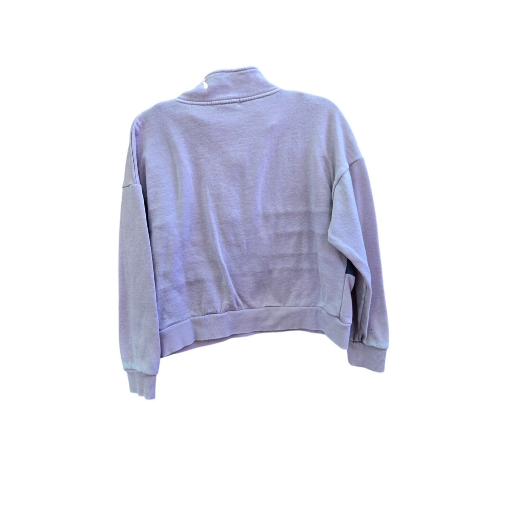 Pink Rose Women's Zip-Up Sweater with Color Block Stripes, Size Medium, Fair